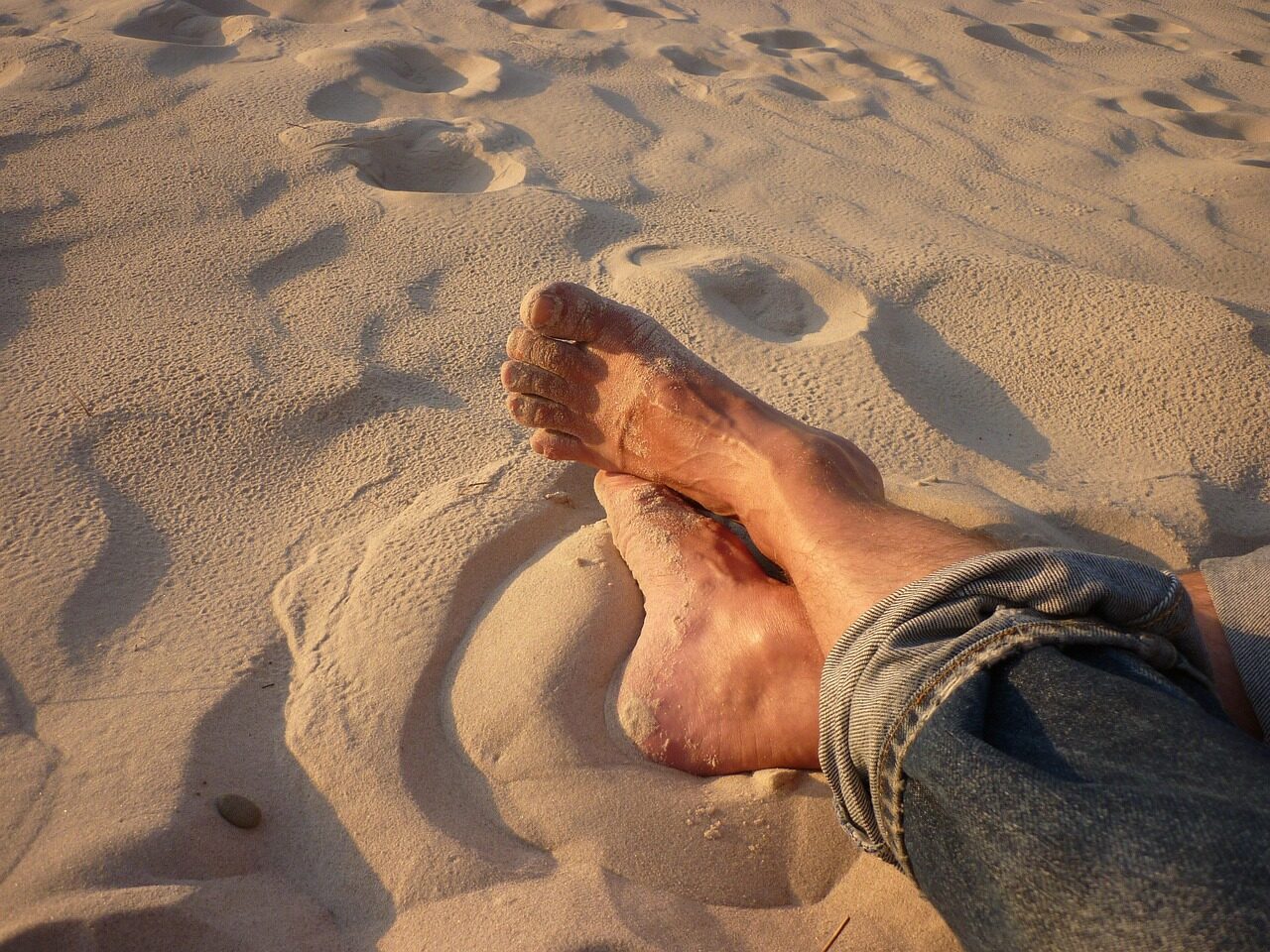 feet, beach, barefoot, nature, sand, relaxation, vacations